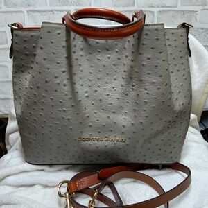 Dooney & Bourke Taupe Ostrich Embossed Tote